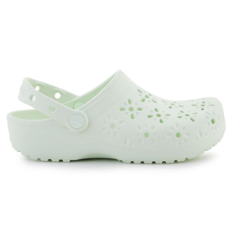 Klapki Crocs Classic Floral Cut Out Clog 210927-3YH zielone