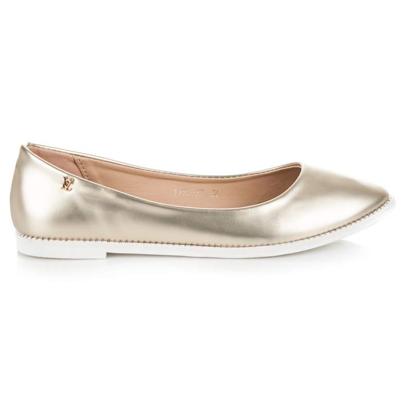 Vices Błyszczące Baleriny W Szpic żółte