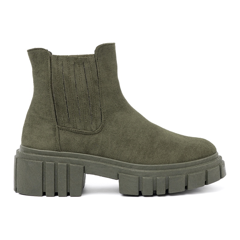 Shelvt Zielone botki z elastycznymi wstawkami