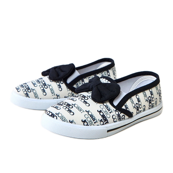 Białe tenisówki dziecięce z kokardką Missi