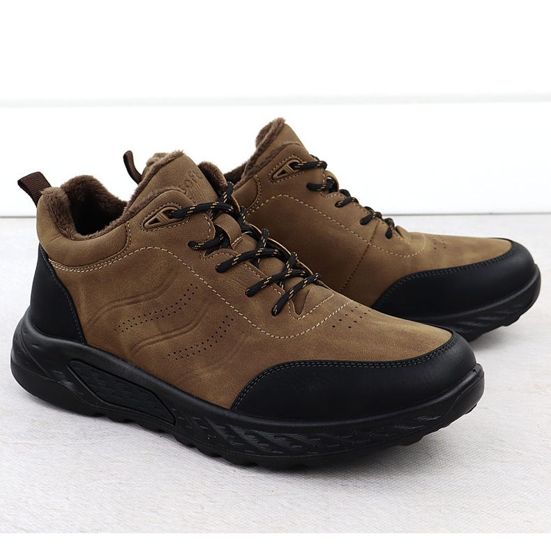 Trapery męskie ocieplane camel Unisoft 25MN16-9275