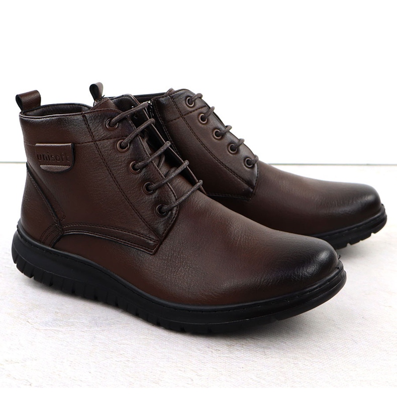 Trzewiki męskie ocieplane brązowe Unisoft 24MN16-7515