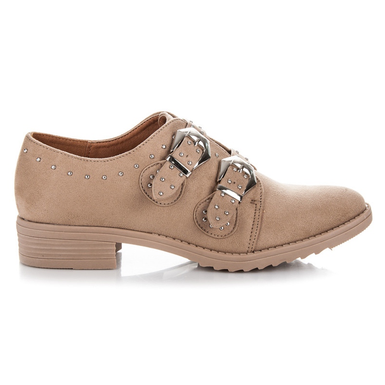 Fama Zamszowe Półbuty brązowe