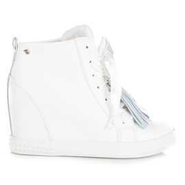Vices New Collection Sneakersy Z Frędzlami białe