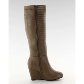 Kozaki pikowana cholewka BL3575 khaki