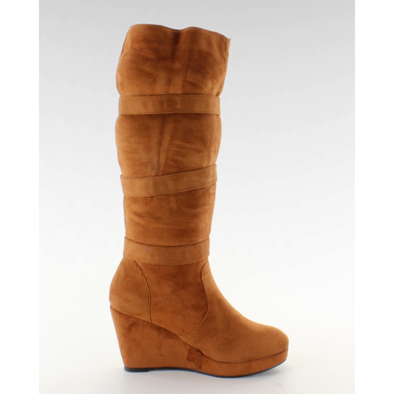 Kozaki na koturnie TE830-7Y camel wielokolorowe