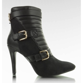 Botki pikowane E349 Black czarne