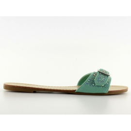 Klapki z jetami 128 turquoise niebieskie