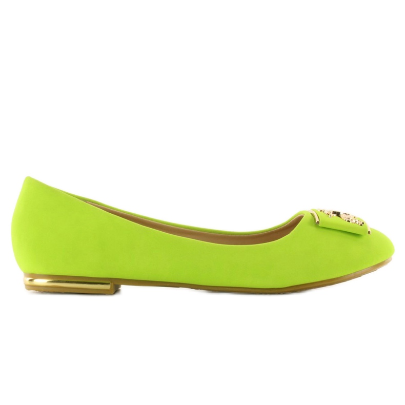 Baleriny z ozdobą E305 zielone wielokolorowe