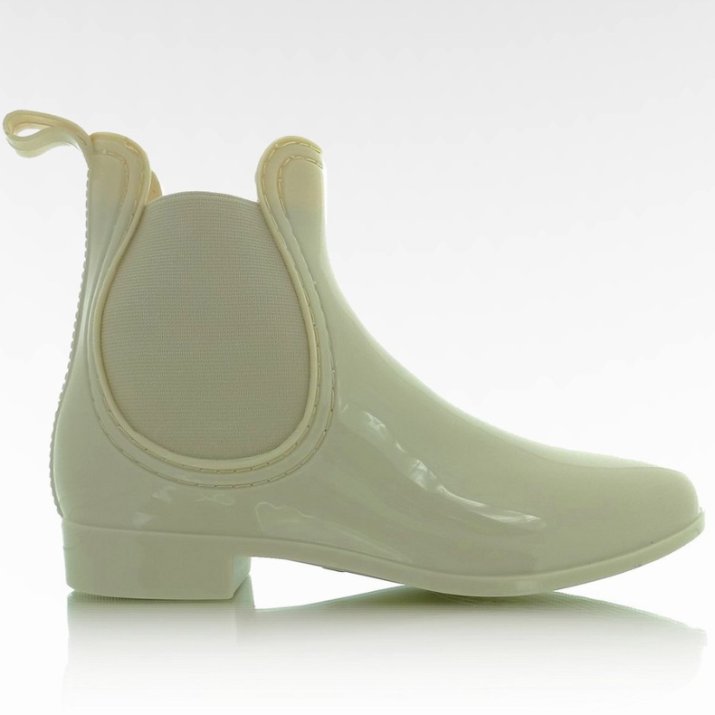 Kozaki sztyblety lakier A01 Nude brązowe