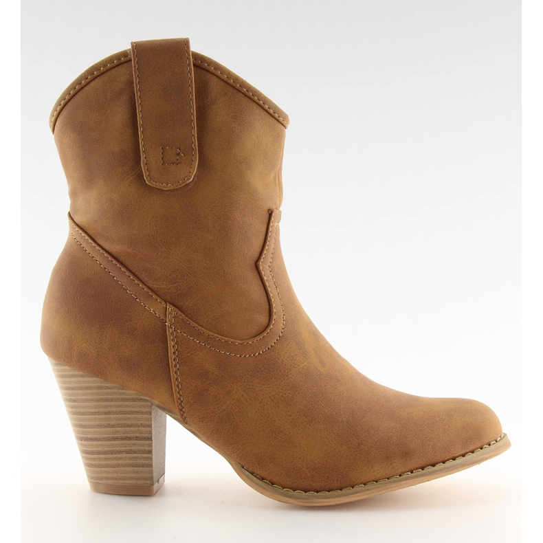 Kowbojki stylowe HP8443 camel brązowe wielokolorowe