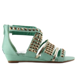 Sandałki z ćwiekami WF-30 miętowe zielone