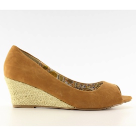 Koturny espadryle Ls-141 camel brązowe