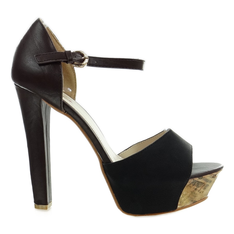 Czółenka na słupku VB33035 czarne