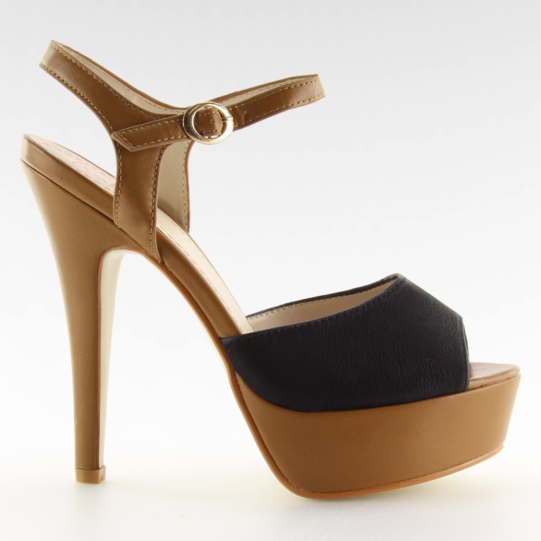 Czółenka na obcasie VB33050 Negro czarne brązowe