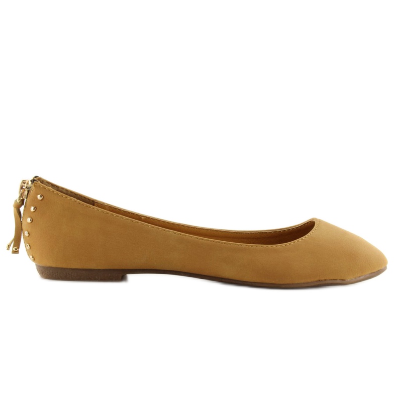Baleriny z suwakiem 18515-BAL camel brązowe
