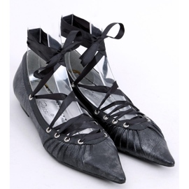 Balerinki z tasiemką wokół kostki 391029-2 Noir czarne