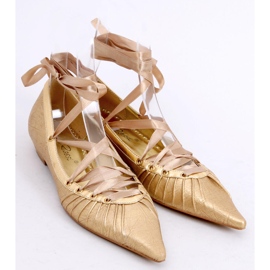 Balerinki z tasiemką wokół kostki 391029-2 Bronze żółte