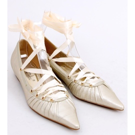 Balerinki z tasiemką wokół kostki 391029-2 camel szare