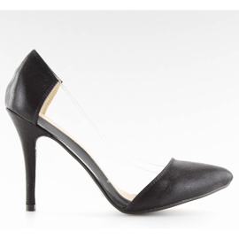 Szpilki asymetryczne czarne L-836 black