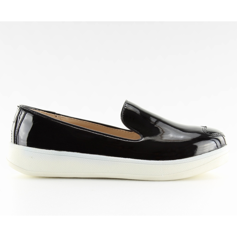 Trampki slip-on lakierowane czarne A917 Black