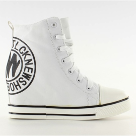 Trampki ze stemplem płócienne TL251 białe czarne