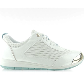Buty sportowe z blaszką Y621 Biały białe żółte