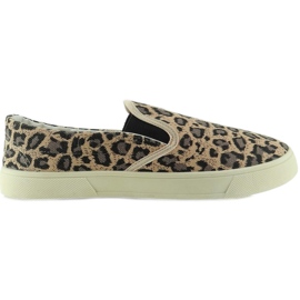 Slip-on miękkie tkanina 7TX-TJ85392 leopard brązowe