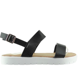 Sandałki na sportowej podeszwie LC-7 czarne