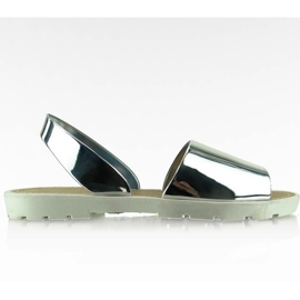 Sandałki mirror style T-9117 Białe szare