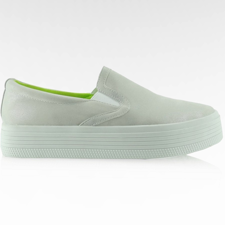Slip on na wysokiej podeszwie E408 silver szare