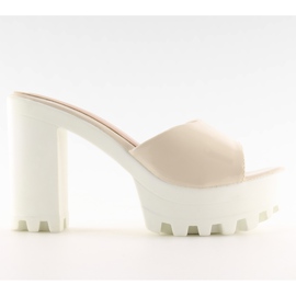 Klapki vagabondy wysokie B606 Beżowe beżowy