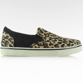 Slip-on kultowe trampki BL51 Leopard / Czarne brązowe