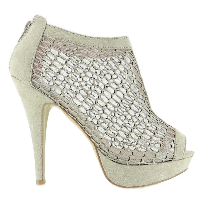 Czółenka Z Siateczkowymi Bokami Pt1210 brązowe