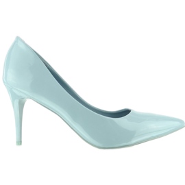 Czółenka komfortowy obcas E421 Niebieskie