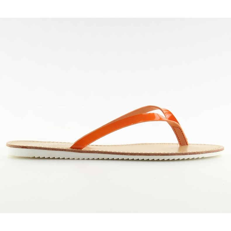 Klapki, biała podeszwa LS-76 Pomarańczowe