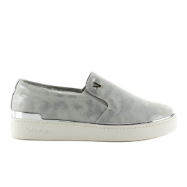 Slip-on z metaliczną lamówką 786 Szary szare