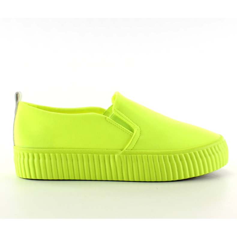 Slip-on na wysokiej prążkowanej podeszwie GF-40 Yellow żółte