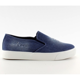 Jeansowe trampki slip-on K-89 D. blue granatowe