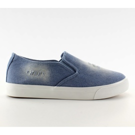 Jeansowe trampki slip-on K-89 L. blue niebieskie