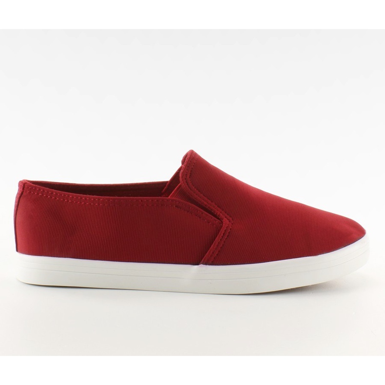 Trampki slip-on materiałowe 1-98 Bright - Red czerwone