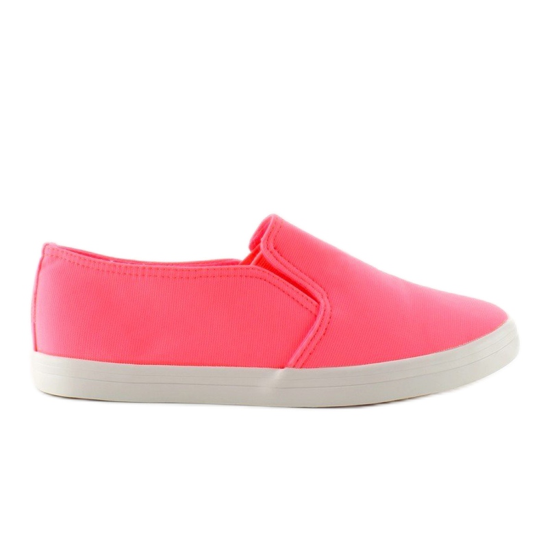 Trampki slip-on materiałowe 1-98 ROSE- Red różowe