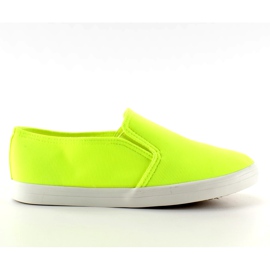 Trampki slip-on materiałowe 1-98 Yellow żółte