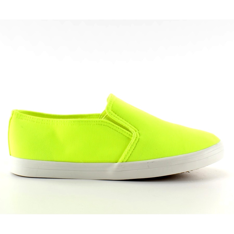 Trampki slip-on materiałowe 1-98 Yellow żółte