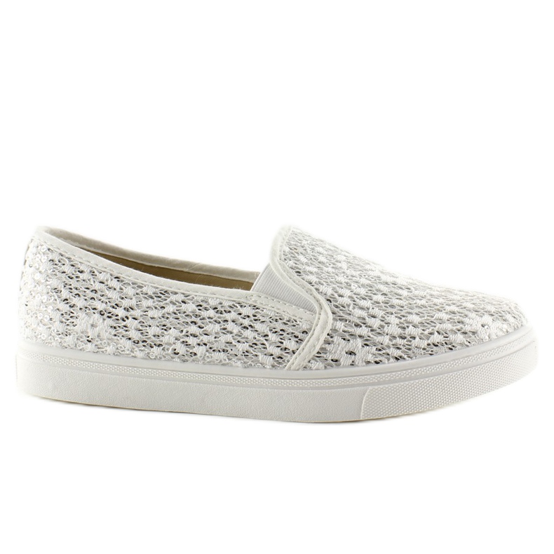 Koronkowe slip-on pastele XIN07P Białe