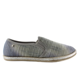 Stylowe trampki slip-on cieniowane Grey niebieskie szare