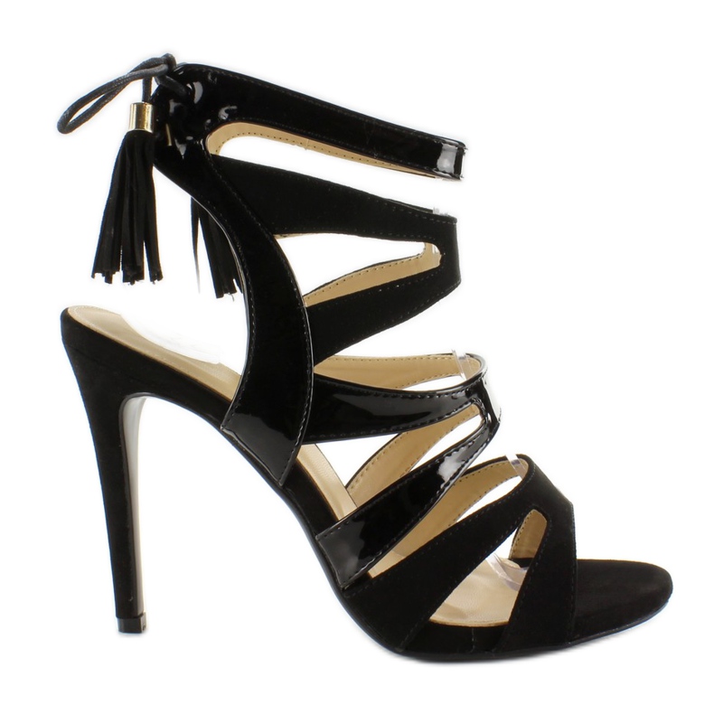 Sandałki na obcasie 5009 Czarny czarne