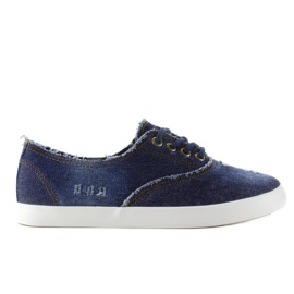 Jeansowe trampki oxfordki XIN11P Blue granatowe