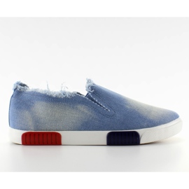 Trampki jeans kolorowa podeszwa BL65 L. Blue niebieskie