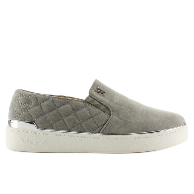 Zamszowe trampki slip-on 7103 Grey szare
